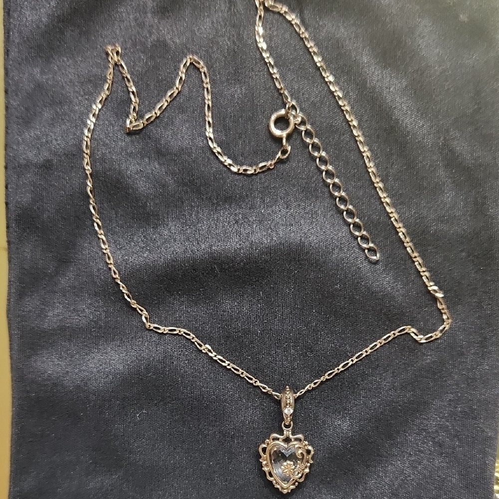 Elegant Silver Heart Pendant Necklace